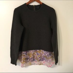 J. Crew Layered Sweater and Floral Blouse